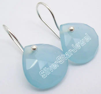 CHALCEDONY Chanti Международный серебряный розовый кварц великолепный ретро стиль новые серьги 2,6 см - Окраска металла: CHALCEDONY