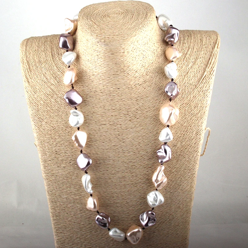 Модные богемные ювелирные изделия нерегулярные большие жемчужные ожерелья для