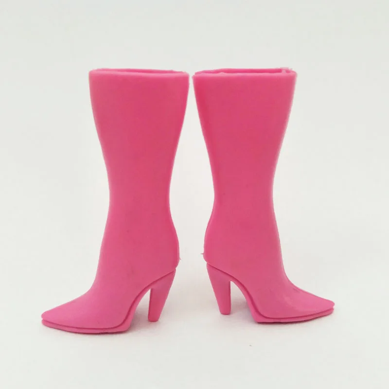 pink 4 цвета, модная обувь на высоком каблуке для куклы Барби, длинные сапоги для кукольного домика Барби 1/6, аксессуары для кукол, детские игрушки - Цвет: pink