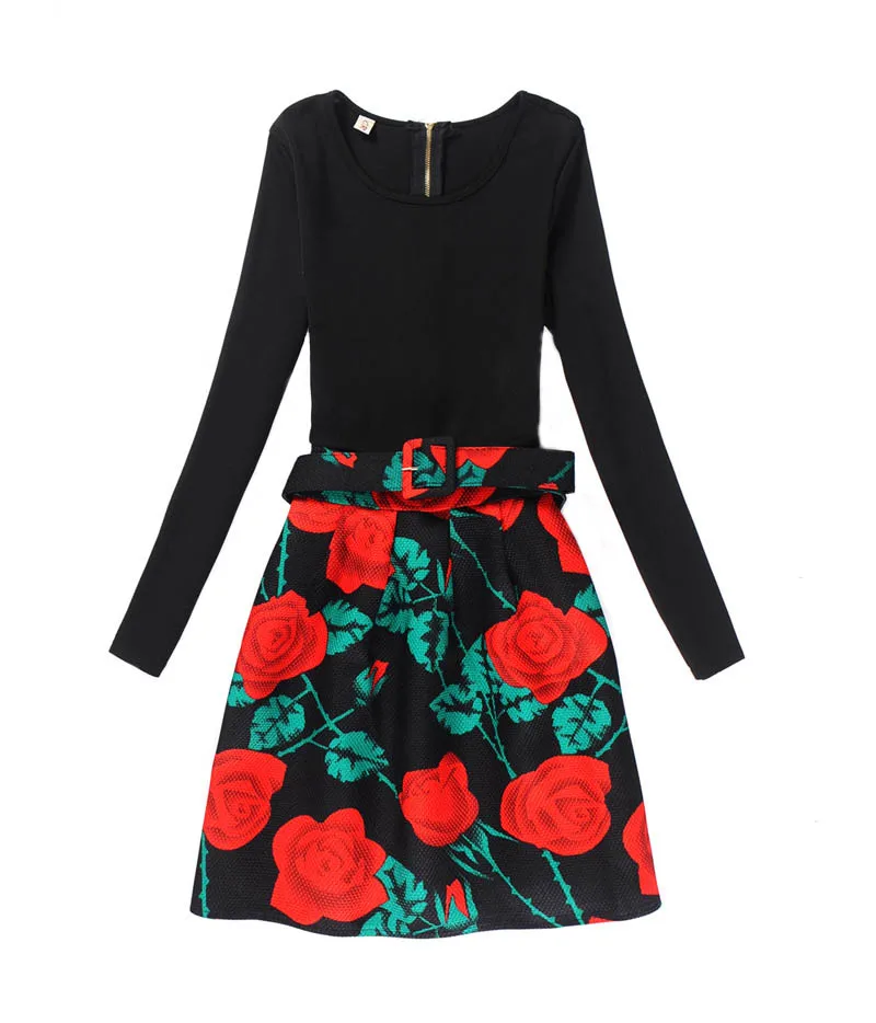 Винтажное семейное платье для матери и дочери Осеннее клетчатое с цветочным