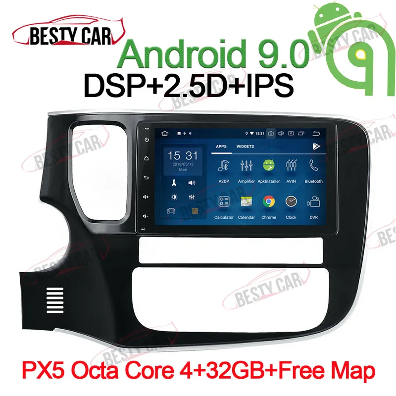 10 1 ''Android 9 0 автомобильный мультимедийный плеер gps стерео для Mitsubishi Outlander 2014 2017