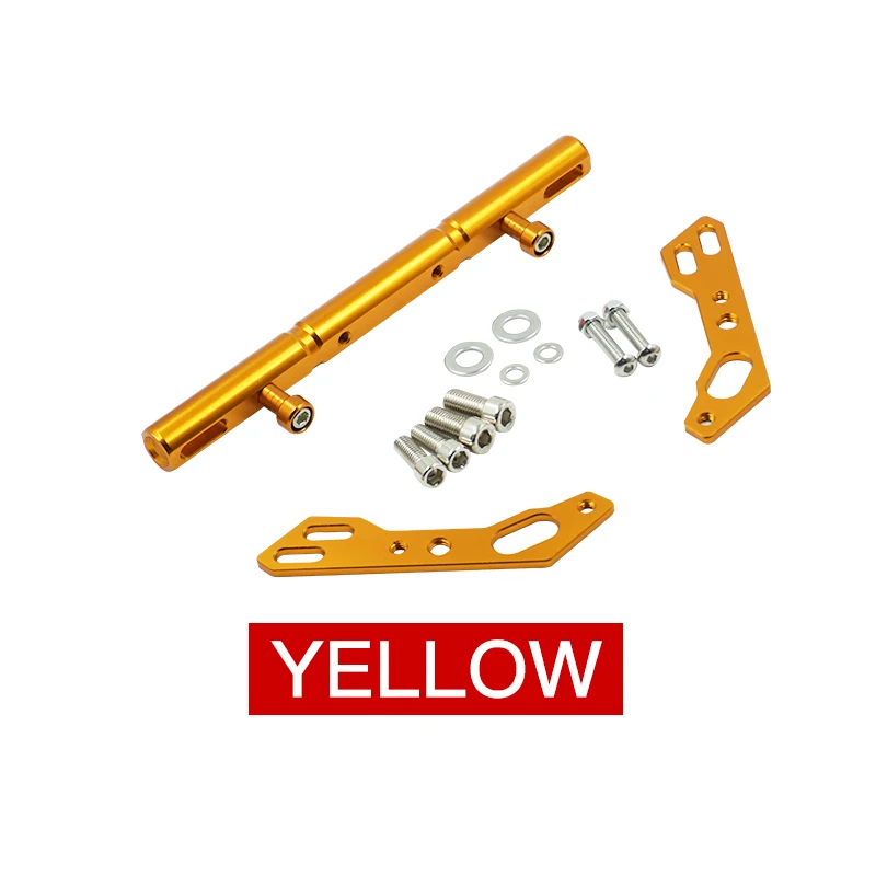 Yellow CNC алюминий универсальный мотоцикл зеркало заднего вида крепление Многофункциональный Крест Бар Баланс Бар луч рычаг продлить палку - Цвет: Yellow