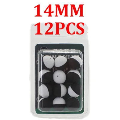 14MM-White N Black 12/15 шт. Карп рыболовные приманки бойлов плавающий шар шарик карп подачи Twin Цвет приманка установка для волос плавающий рыболовный шар 10 12 14 мм - Цвет: 14MM-White N Black