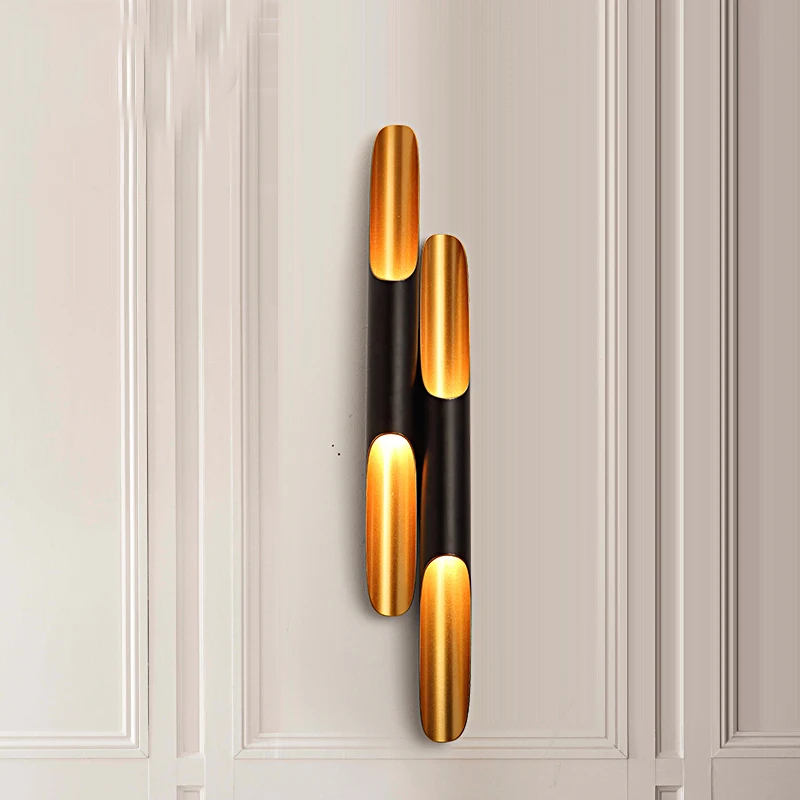 Modern wall light LED lamp up down aluminum pipe Lamps wing 1/ 2 lights black golden bar home lighting Wall Sconce WA034 | Лампы и