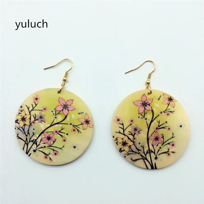 Пара сережек в африканском стиле с цветочным принтом новый дизайн|flower earrings|designer