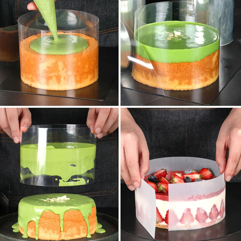 8/10/12 см прозрачная лента для обертывания мусса пластиковая выпечки торта