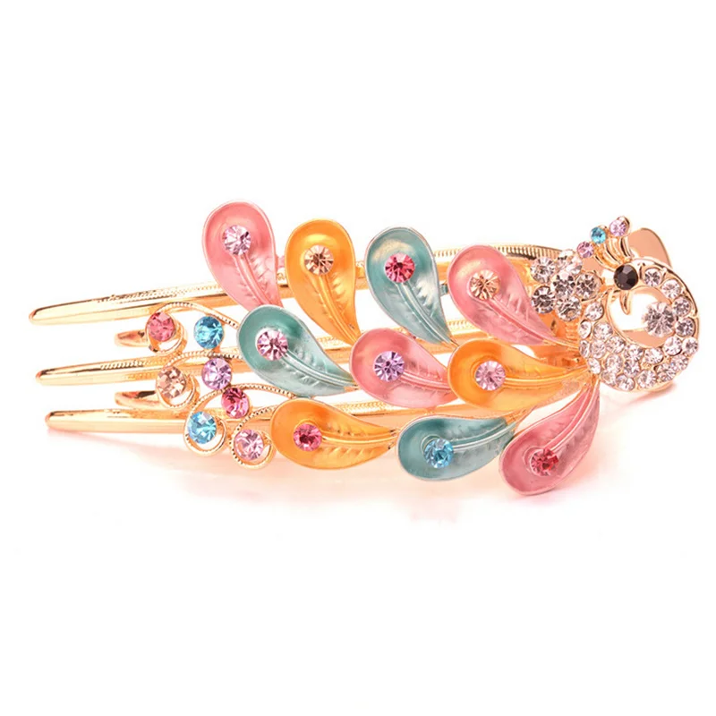 luxurious name Roses Super multi Cubic Zirconia Multicolor Barrettes Fashion hair combs For women Free shipping 002 | Украшения и