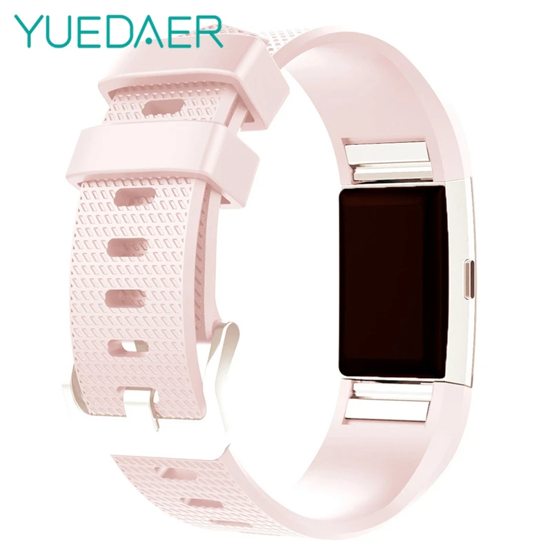 YUEDAER 11color розовый ремешок для браслета Fitbit Charge 2 браслет на запястье мягкий силиконовый ремень с металлической пряжкой Для Fitbit Charge2