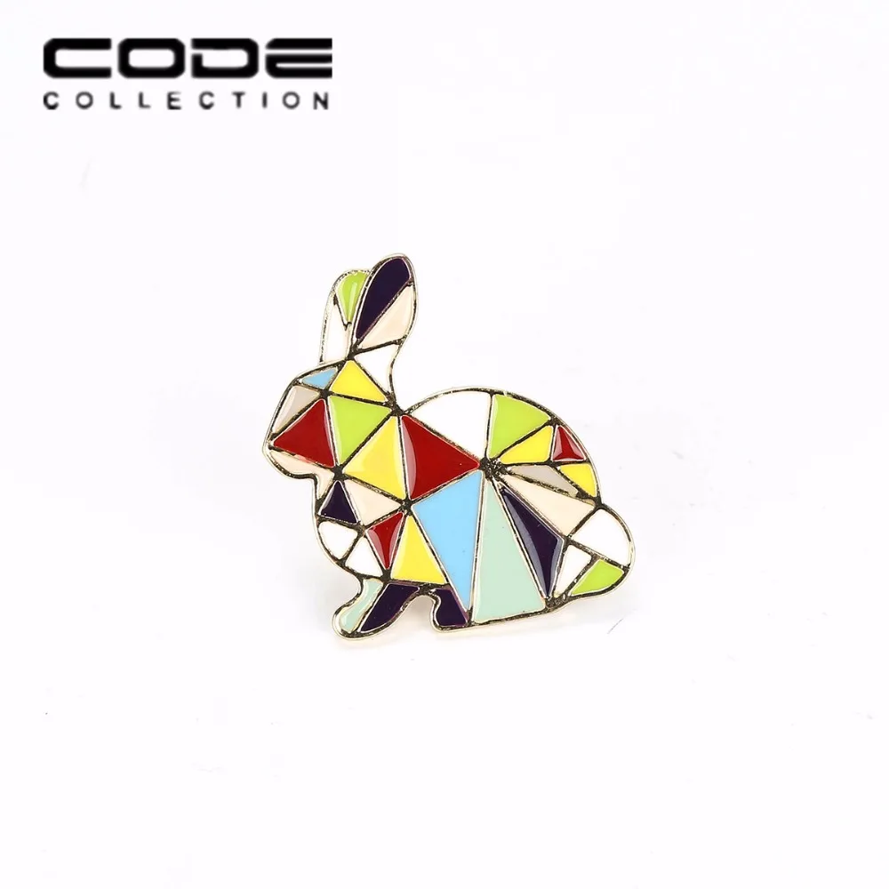 Панк лаконичная эмалированная брошь оригами Красочный геометрический милый