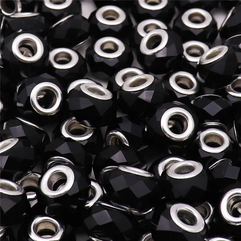 50 шт сократить граненый большая дыра Стекло хрустальные бусины для
