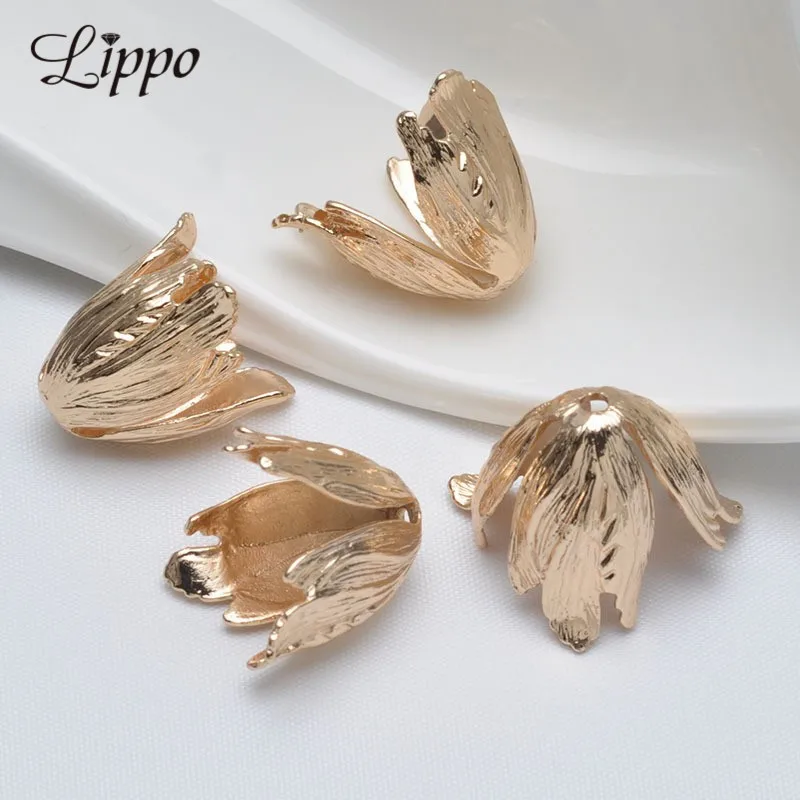 20 шт. колпачки для бусин с покрытием 24 каратным золотом х22 мм|accessories for jewelry|bead