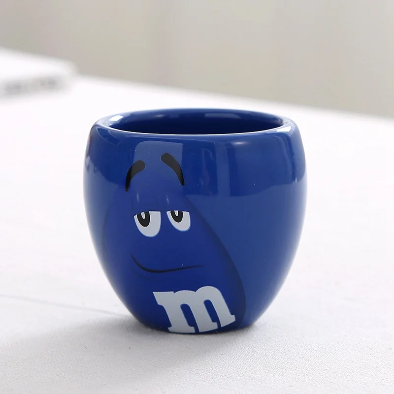 1 шт., Мультяшные кружки M& M's Chocolate Beans, чашки, 60 мл, милые мини керамические чашки для кофе, молока, завтрака, для детей, рождественский подарок - Цвет: 4