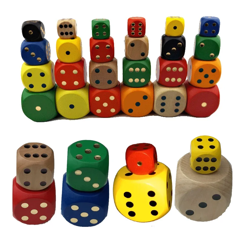 

5 PCS/SET Dice Set 3/4cm High Quality Wooden 6 Sided