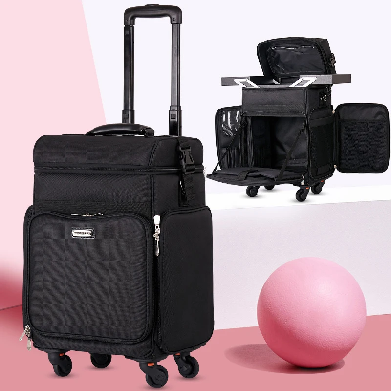 CARRYLOVE multi-function advanced luggage Trolley embroidery Oxford cloth Korea beauty nail jewelry make up suitcase |