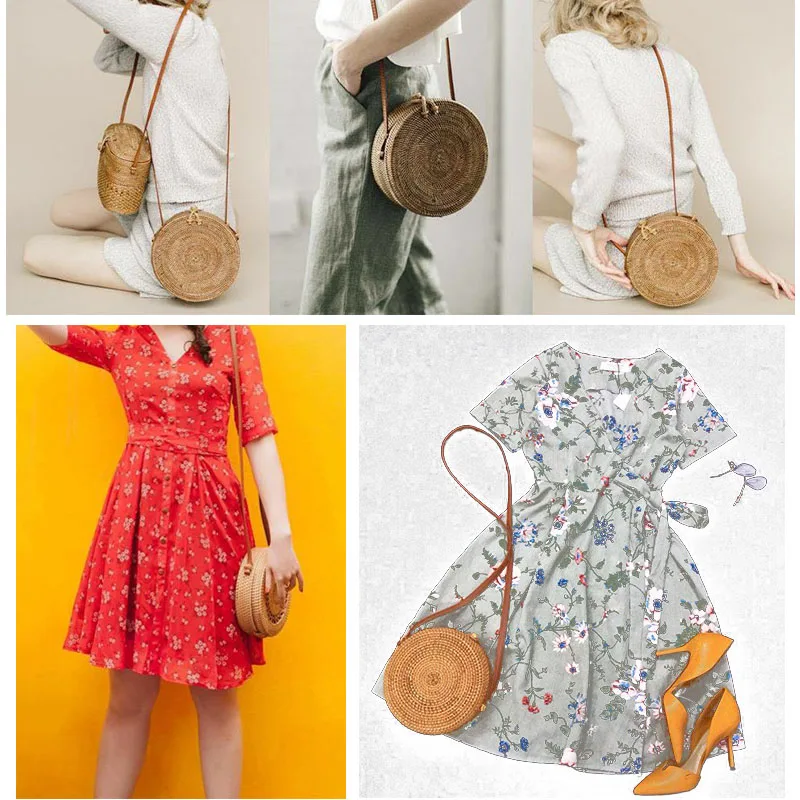 

bags for women 2019 torba plazowa vintage rattan bag straw crossbody bolso carteras mujer de hombro y bolsos round messenger sac