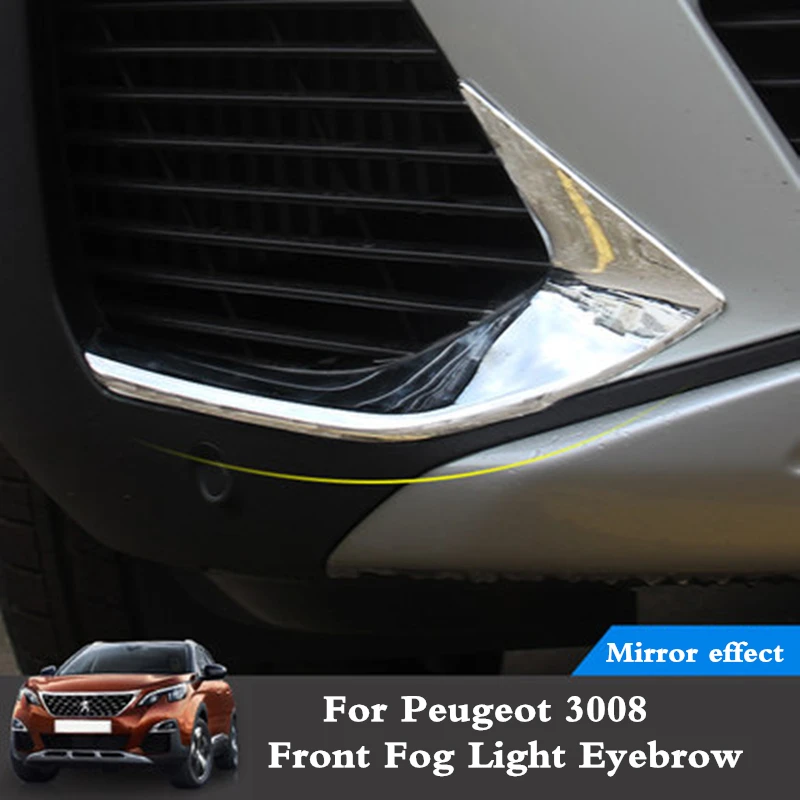Для peugeot 3008 3008GT передний противотуманный светильник, Обшивка Рамы, светильник для бровей, АБС ХРОМ, передняя фара, противотуманный светильник, крышка лампы
