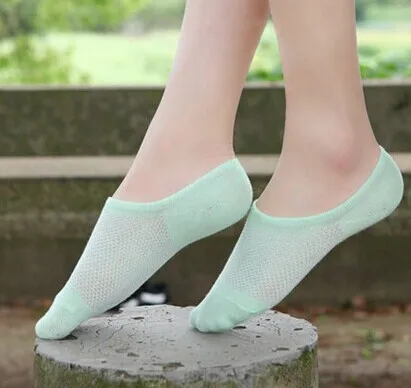 Носки женские короткие сетчатые модные невидимые тапочки с закрытым носком