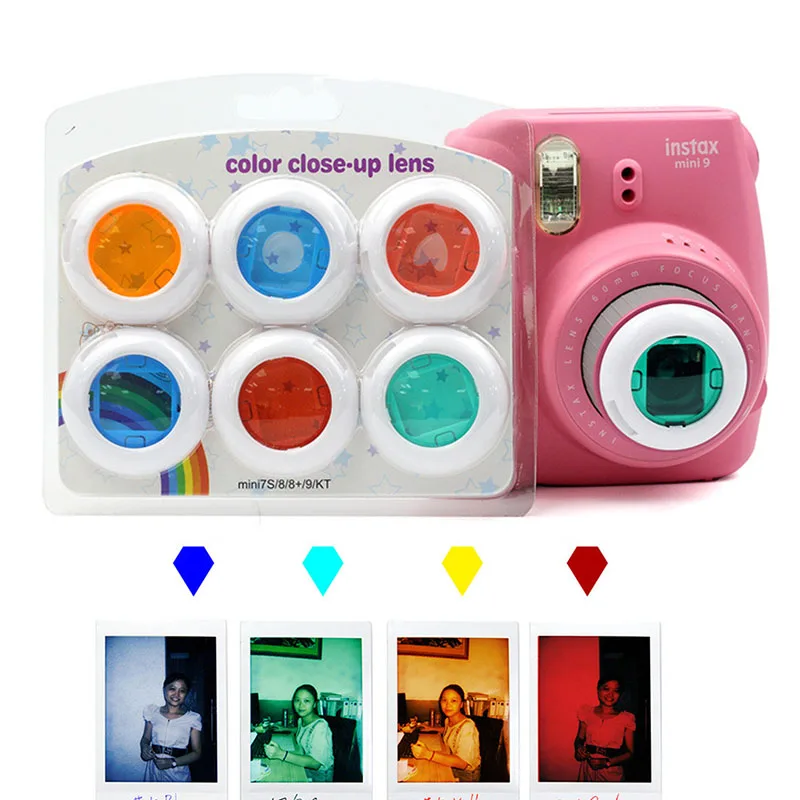 Цветная видеокамера 6 шт. Цветной фильтр для объектива Fujifilm Instax Mini 9 8 7S KT