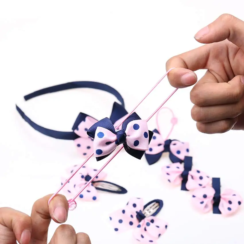 

7PCS/Set Children Headband Hairpins Hair Accessories Dot Bow Hair Hairband for Girls Princess Hair Clips Bobby Headwear