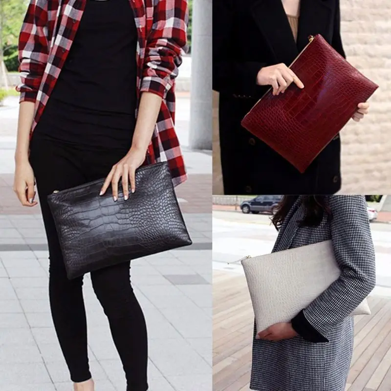 Модные женские элегантные вечерние клатчи из крокодиловой кожи клатч конверт
