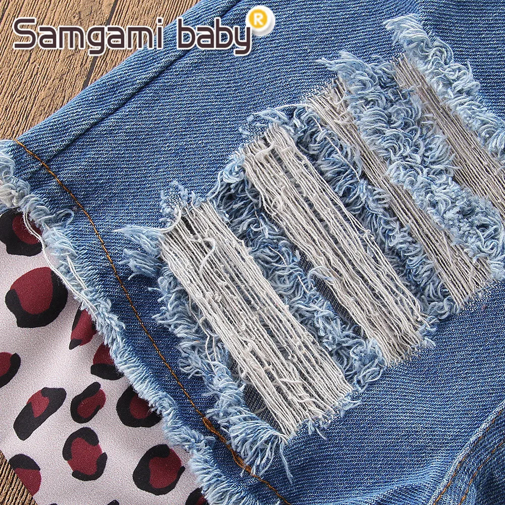 SAMGAMI/комплект летней одежды для маленьких девочек топы с леопардовым принтом +