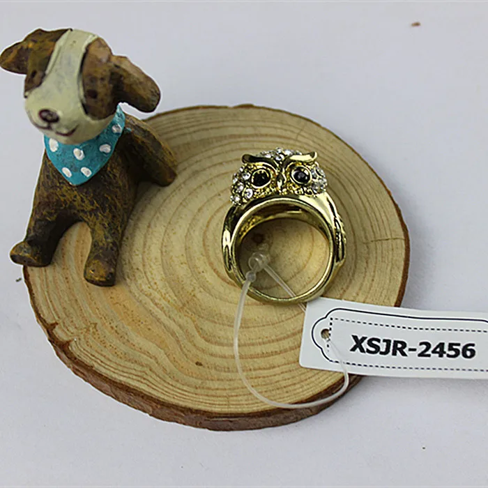 2017 винтажное огромное позолоченное кольцо с большой совой мужское со стразами в