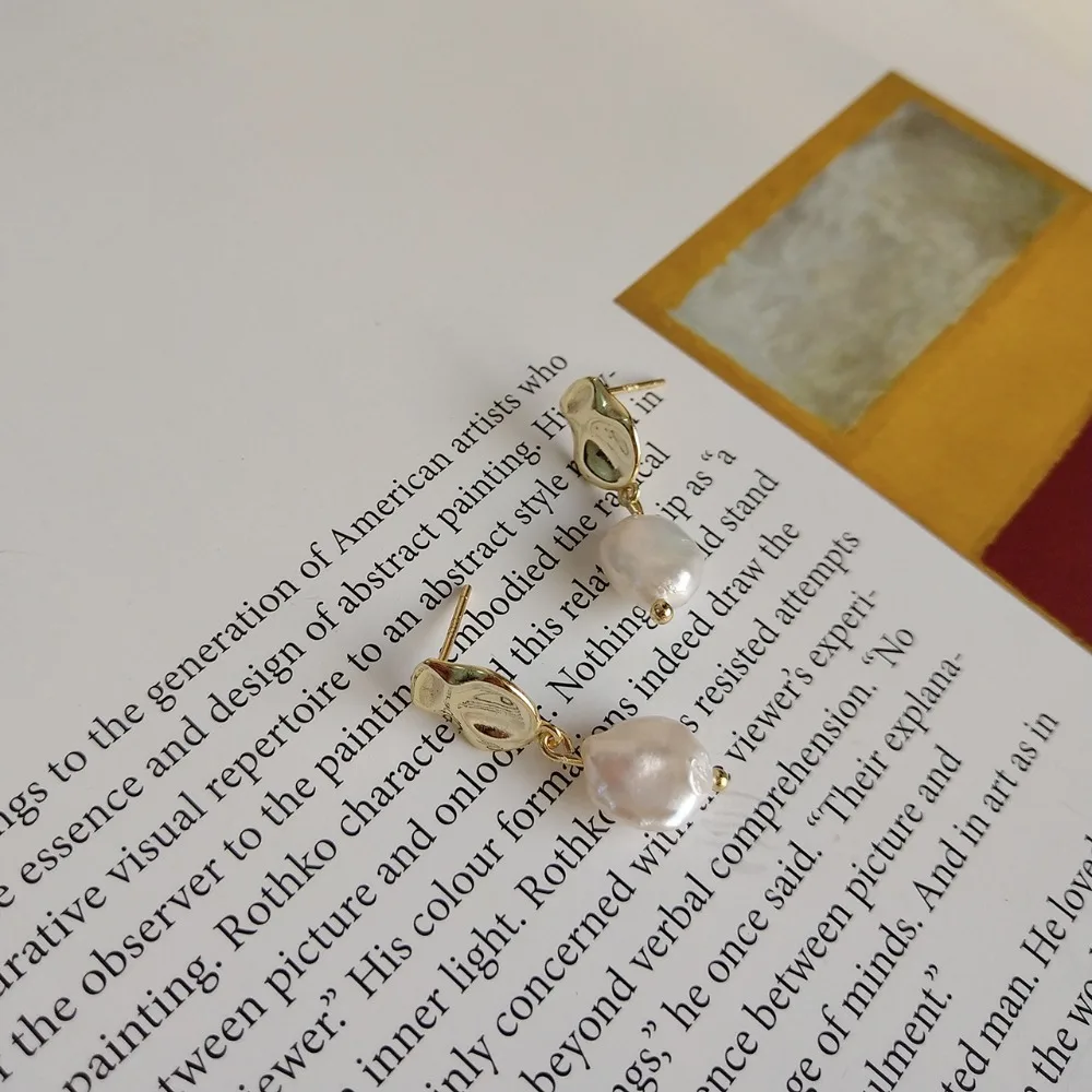 Женские серьги гвоздики с натуральным жемчугом из серебра 2019 пробы ювелирные
