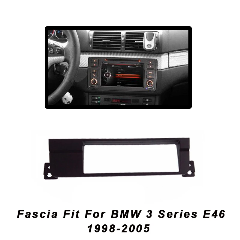 1 Din Car MP5 Radio Frame 2Din DVD Stereo Panel Fascia For BMW 3 Series E46 1998-2005 Dash Mount Refitting Trim Kit Frame CD Bez