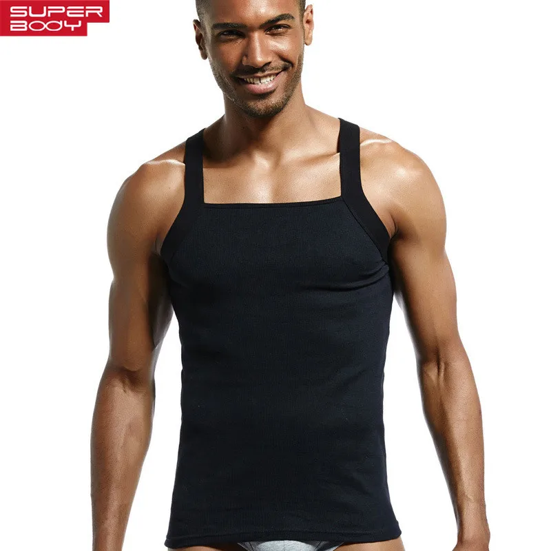Sexy Men's Undershirts Solid Color Cotton Underwear Fitness Tank Vest Slim Bottoming Undershirts Sweat-absorbing Mens Singlet