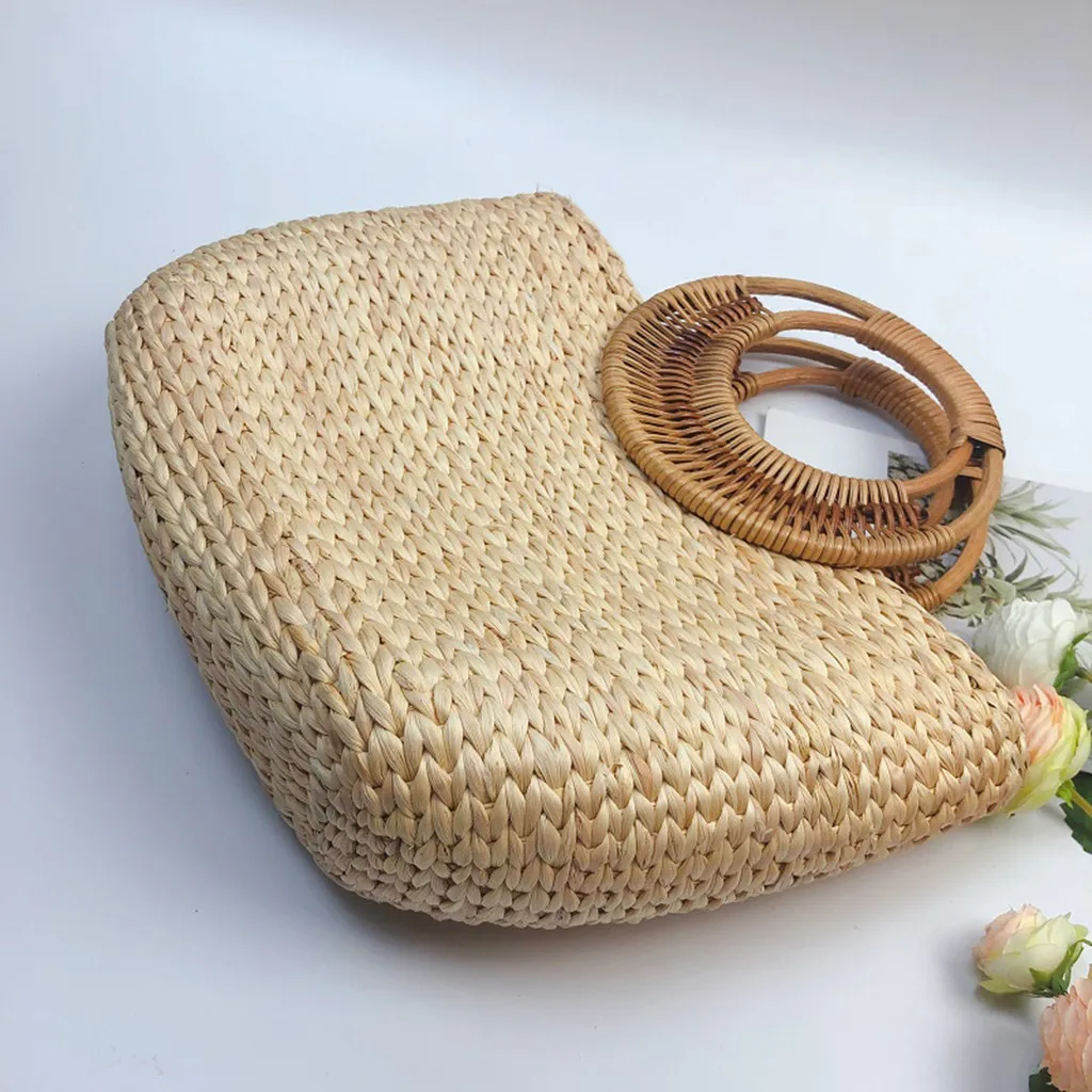 

Women Beach Bags Vintage Straw Bag Casual Wild Vacation Simple Weave Handbag Bags For Women 2021 Bolsa Feminina #S