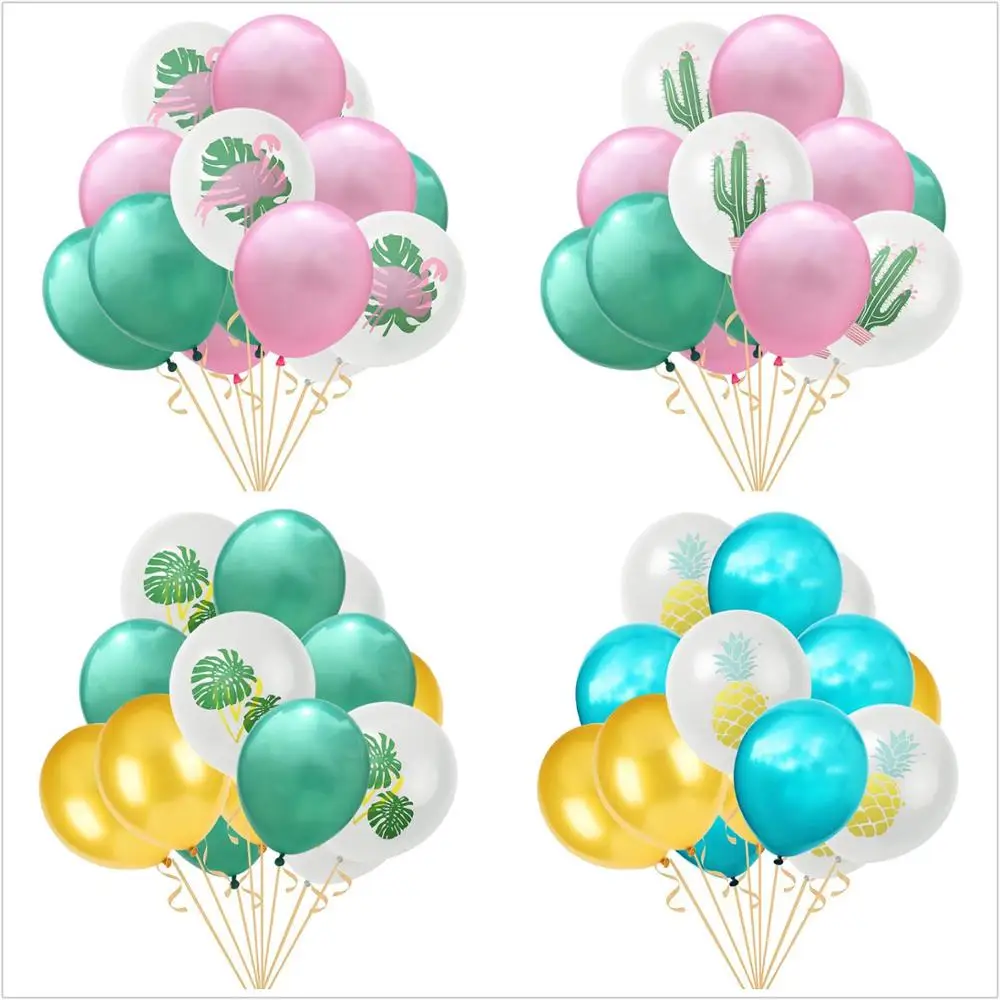 

15Pcs 12inch Flamingo Party Supplies Foil Confetti Latex Balloons Pineapple Birthday Party Hawaiian Summer Tropical Decoration