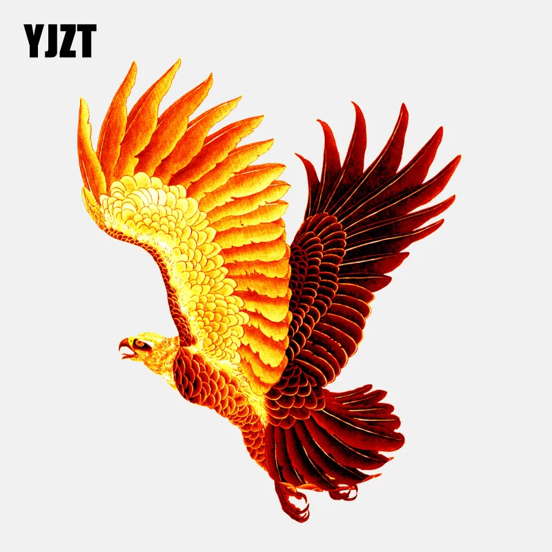 

YJZT 14CM*17CM Fashion Wingswing Fire Red Eagle PVC Car Sticker 11-01183
