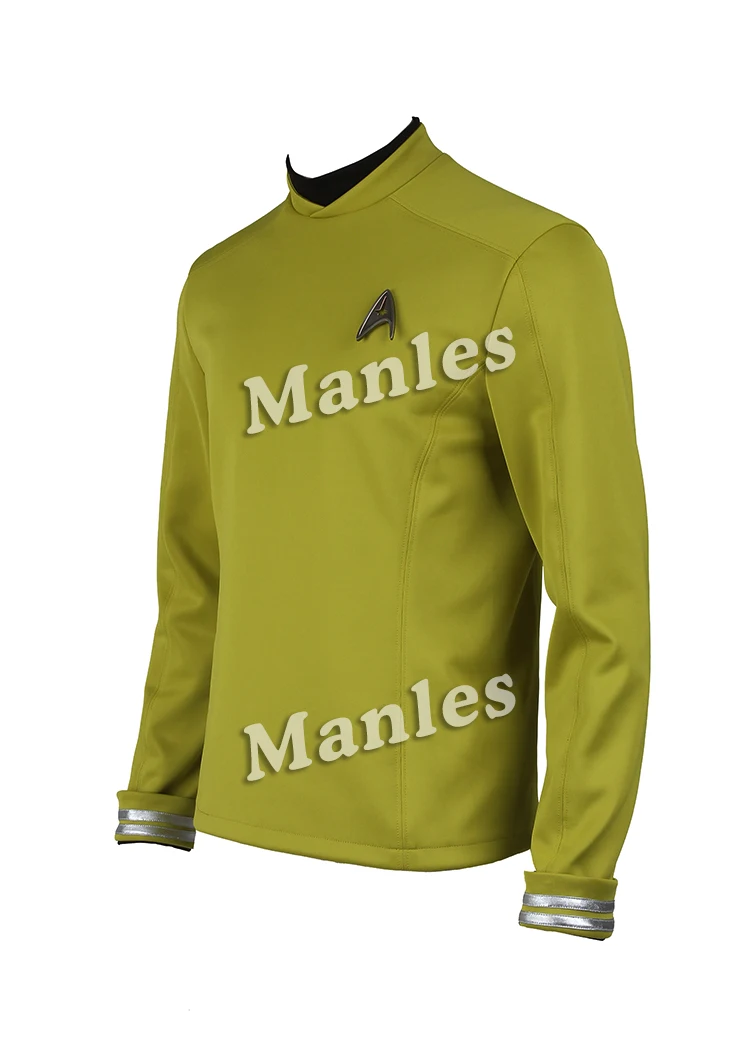 Startreks Beyond Costume Caption Кёрк Спок Косплей рубашка оригинальная серия желтая форма для взрослых мужчин Хэллоуин Карнавальный наряд