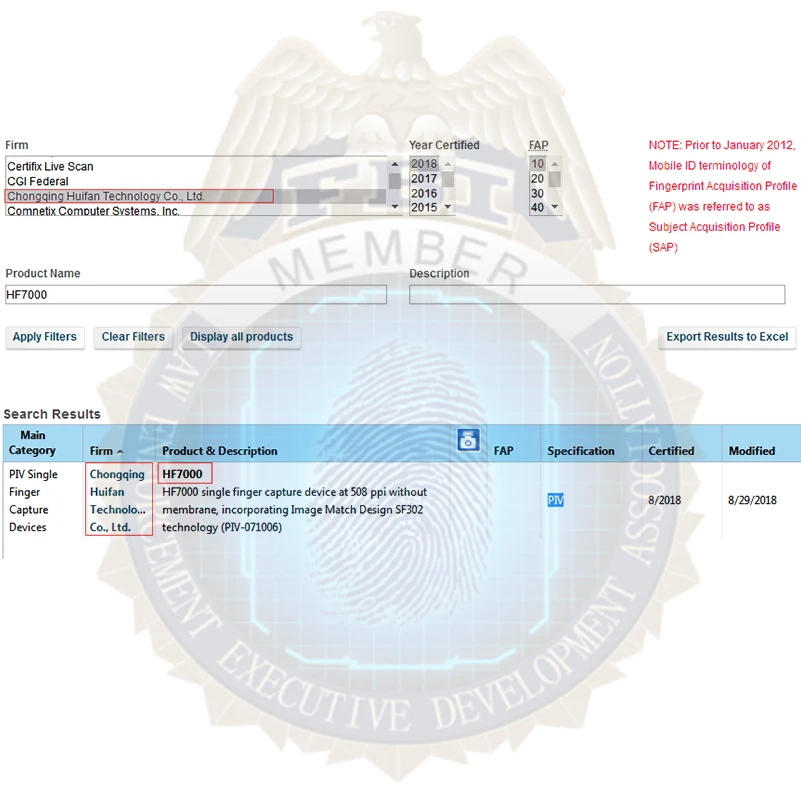 FBI PIV 508 PPI BT беспроводной сканер отпечатков пальцев живой емкостный FAP10 256*360 NFC
