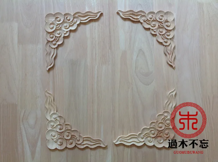 Деревянная резьба по дереву dongyang Цветочная аппликация из цельного дерева