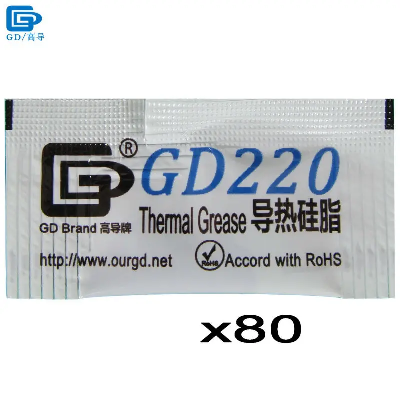 GD220 Термальность смазочная паста силикон пластырь радиатора Соединение 80 шт.