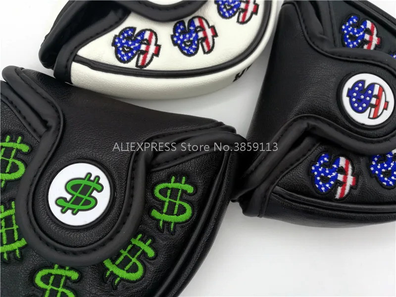 Новый доллар США Mallet Golf Putter головы крышки с магнитной застежкой PU Чехлы 3 цвета