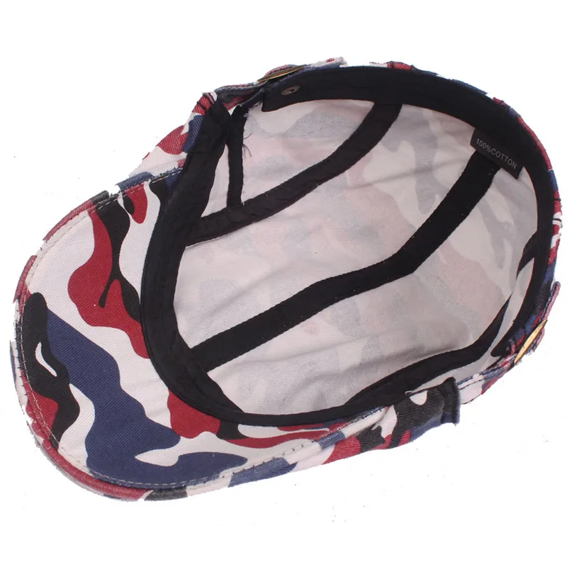 

SILOQIN Personality Jungle Camouflage Cotton Berets Unisex Resizable Fashion Trend Retro Bone Sun Visor Caps For Men And Women