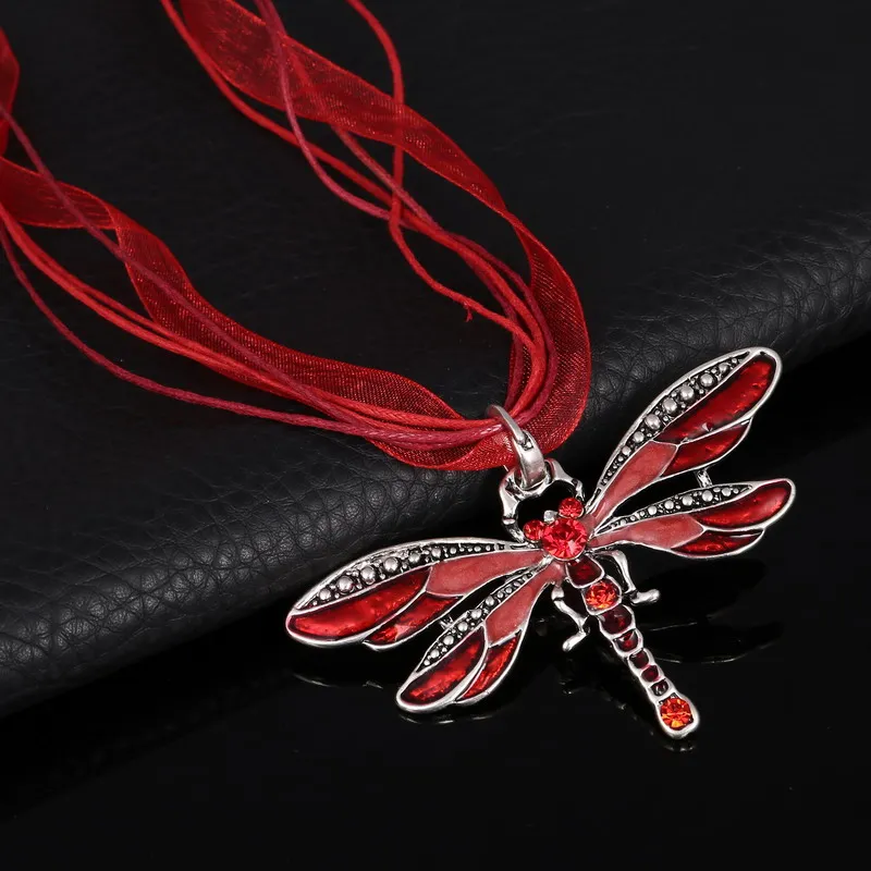 Многоцветная подвеска в виде стрекозы массивное ожерелье Женская этническая