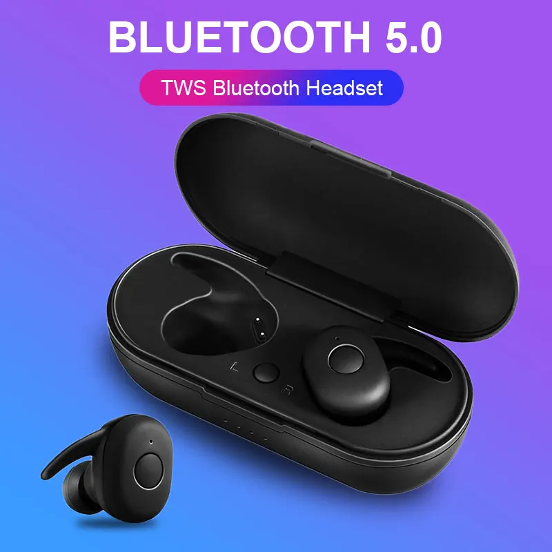 Портативные DT-1 TWS Беспроводные Мини Bluetooth наушники мобильные стерео наушники спортивные наушники с микрофоном зарядная коробка