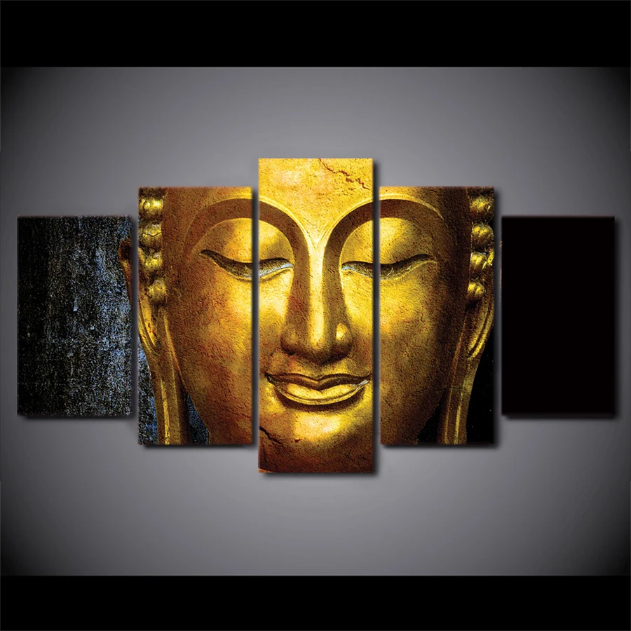 Drop Shipping HD Printed The golden Buddha Painting Canvas Print room decor print poster picture canvas | Дом и сад