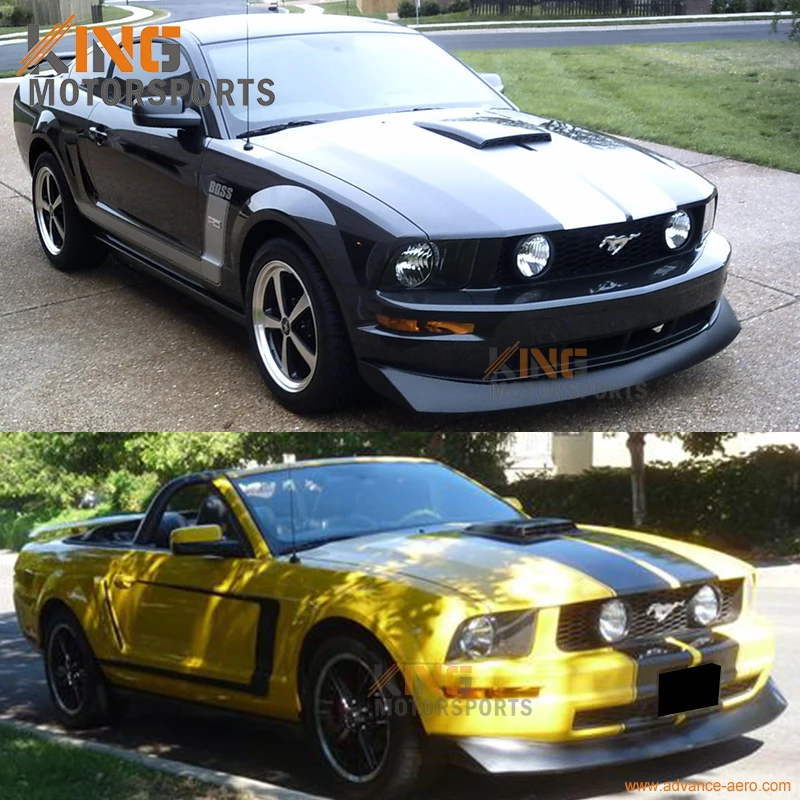 Для 2010 2011 2012 Ford Mustang GT V8 Тип-B PU передний бампер спойлер Неокрашенный Черный