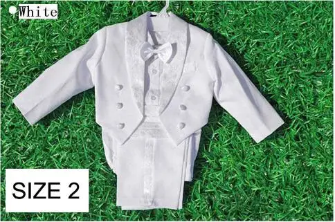 white size 2 5 шт. хлопковая детская одежда джентльмена Свадебная детская одежда детские костюмы для торжественных случаев Детская одежда для маленьких мальчиков Наборы для ухода за кожей - Цвет: white size 2