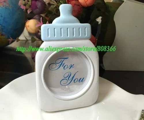 (60 шт./лот) baby Shower партии украшение сувениры из бутылочки Рамки в синий и розовый