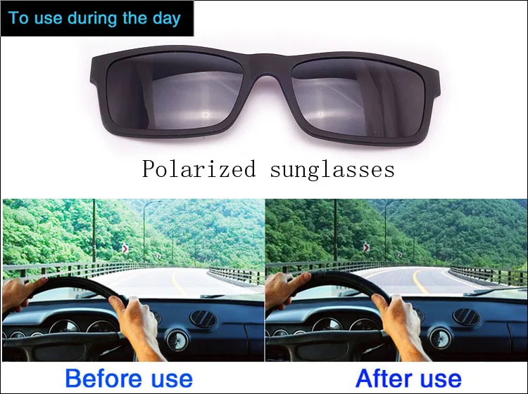 Full Frame Male and Female myopia Glasses Magnet Clip Small Size Eyeglasses 50 Sand Black Polarizing Sunglasses JKK104
