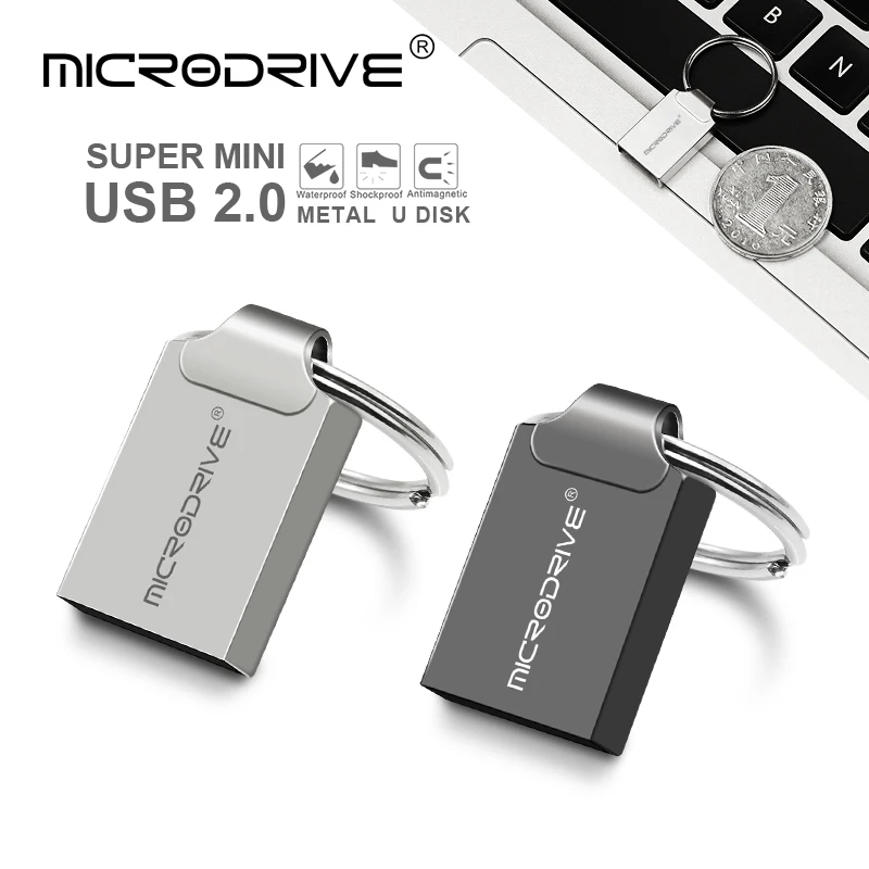 Супер мини-металлическая USB флэш-накопитель натуральная 4 GB/8 GB/16 GB/32 GB/64 GB 128 Гб микро-флеш-накопители USB флэш-карты Автомобильный флеш-накопитель