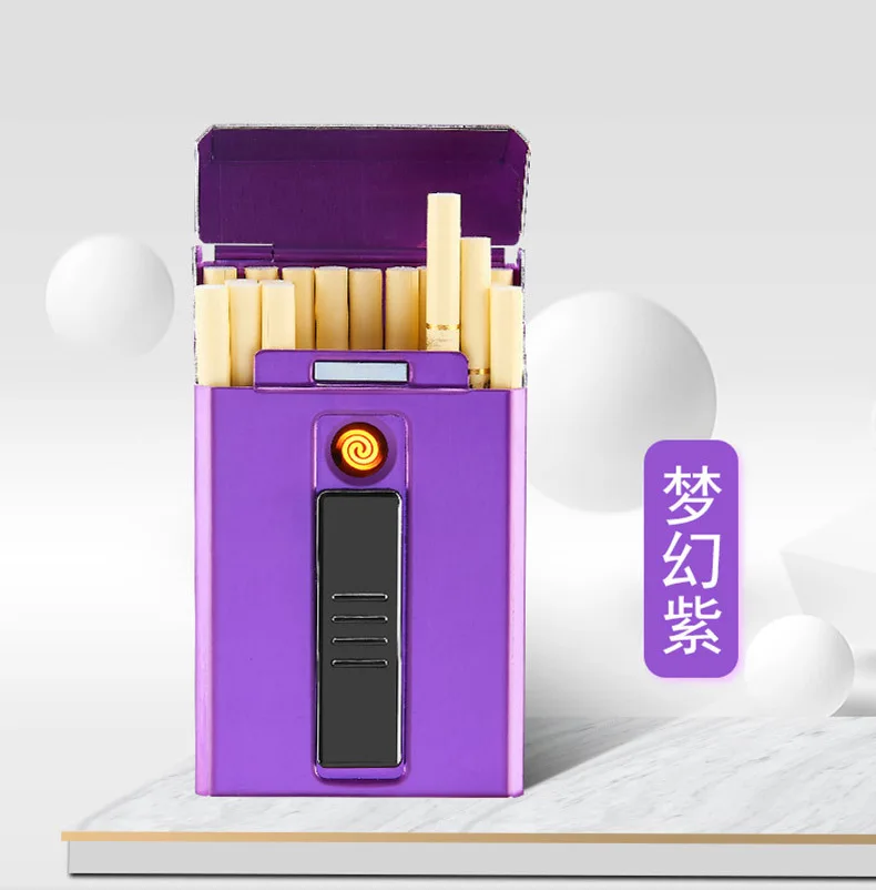 Портативный USB чехол для электронной сигареты с зажигалкой 20 шт. держатель для сигарет usb зарядка Зажигалка гаджеты для женщин коробка для сигарет