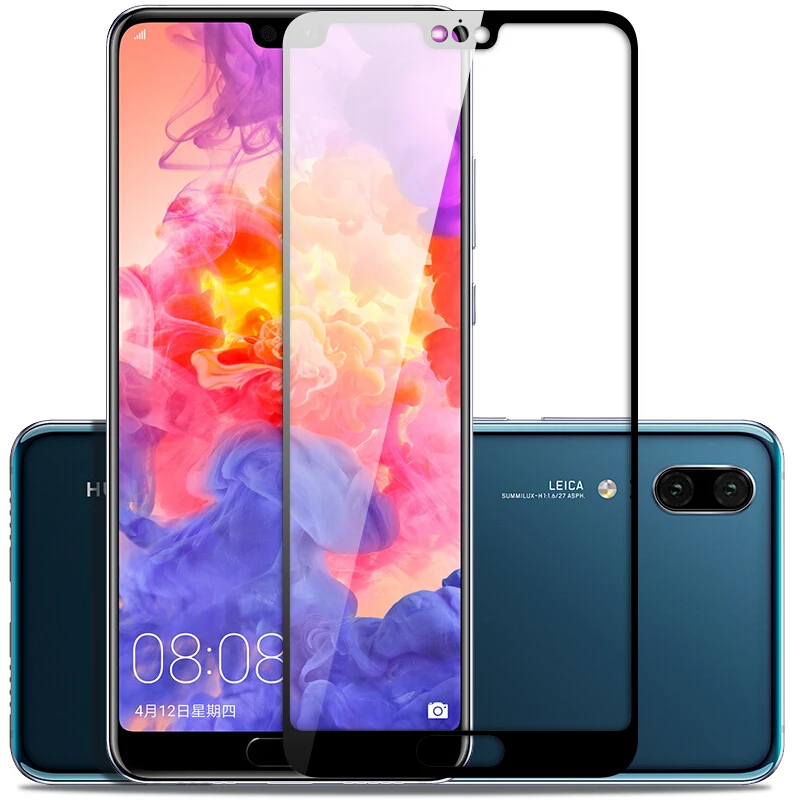 Закаленное стекло с полным покрытием для huawei p20 pro lite защитная пленка экрана