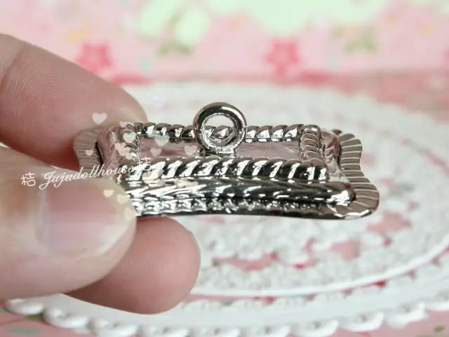 

MINI doll house Siwan clay scene alloy square buffet tray can lid