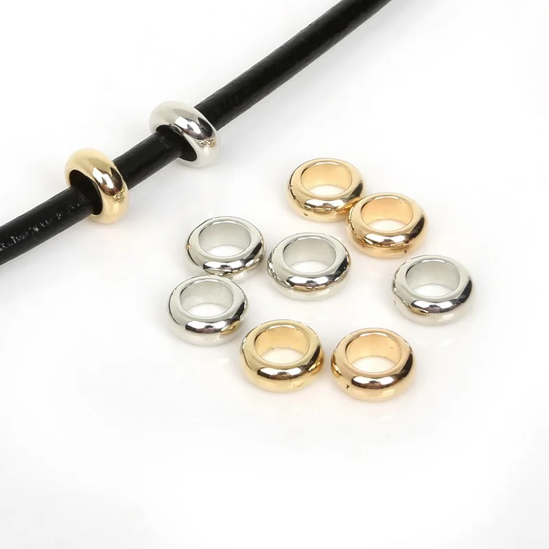 Wholesale 150pcs/lot CCB Dia 10/12mm Height 4.5mm hole 5mm spacer jump rings European ring Beads Fitting DIY charms Bracelet | Украшения и
